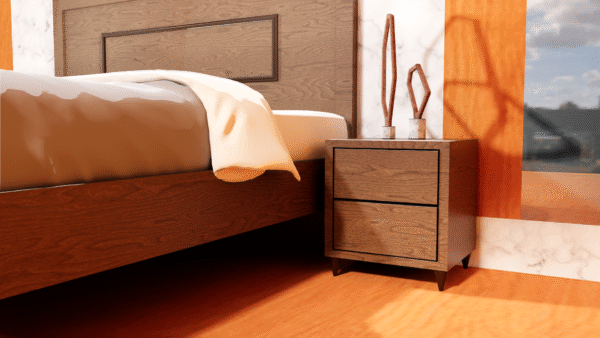 wooden frame bedside table from Homodenza