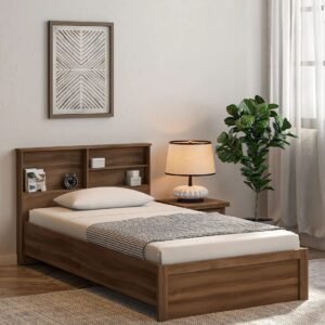 Modern Line – Wooden Single Bed with Straight Frame
