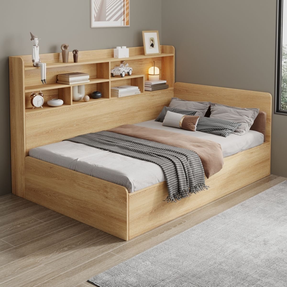 Space Saver – Single Bed with Built-in Drawers & Shelves Space Saver – Single Bed with Built-in Drawers & Shelves