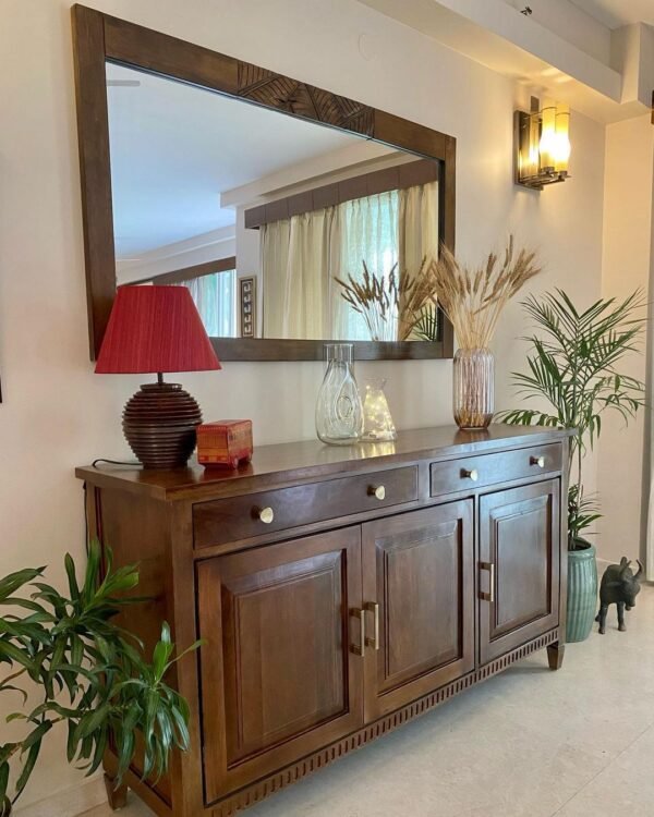 Vintage Crest – Classic Sideboard with Arched Mirror Back