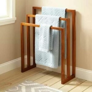 Towel Tower – Dual Bar Wooden Towel & Shawl Hanger