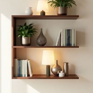 Terra Float – Wooden Wall Shelf with Compact Storage
