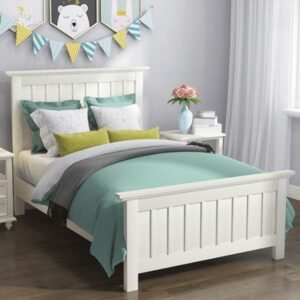 White Serenity – Modern Single Bed in Bright White Finish