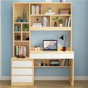 Focus Frame – Study Table with Bookshelf & Cabinet Combo