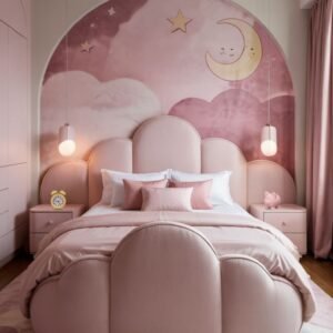 Dreamy Pastel – Kids’ Single Bed with Rounded Headboard