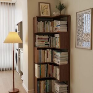 Library Bend – Curved Wooden Corner Bookshelf