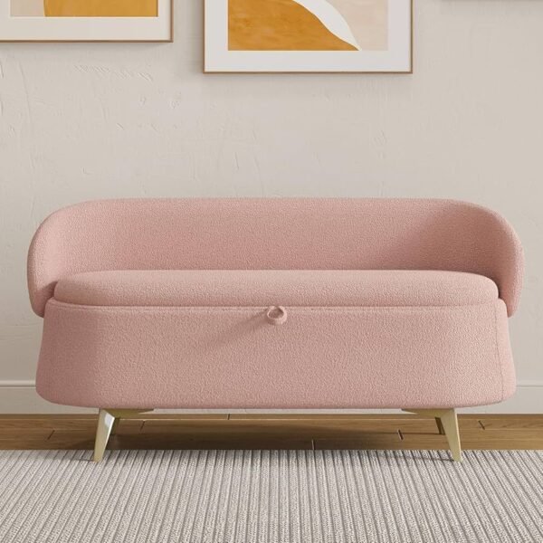 Blush Bloom – Modern Pink Velvet Settee