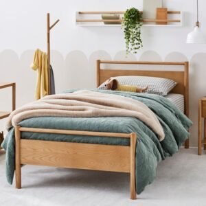 Natural Aura – Wooden Single Bed with Smooth Finish