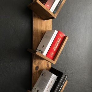 Tilted Elegance – Floating Multi-Tier Book Storage Rack