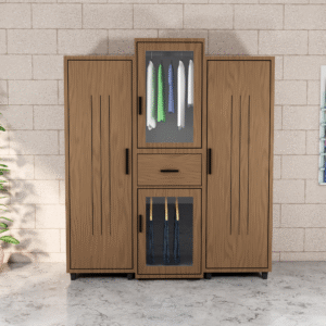 UrbanVault – Multi-Compartment Wooden Cupboard