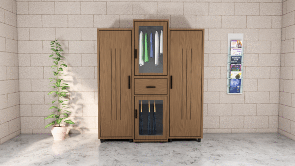 UrbanVault – Multi-Compartment Wooden Cupboard