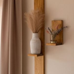 Slimline Duo – Vertical Wooden Wall Shelf
