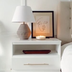 Pure White Compact Bedside Table