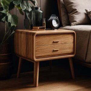 Mid-Century Walnut Bedside Table