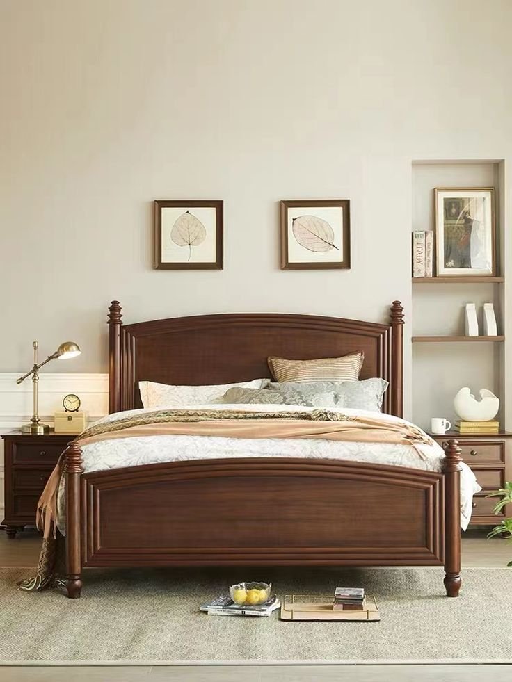 classic harmony wooden double bed with high headboard classic harmony wooden double bed with high headboard