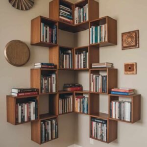 Vertex Charm – 8-Tier Corner Bookshelf