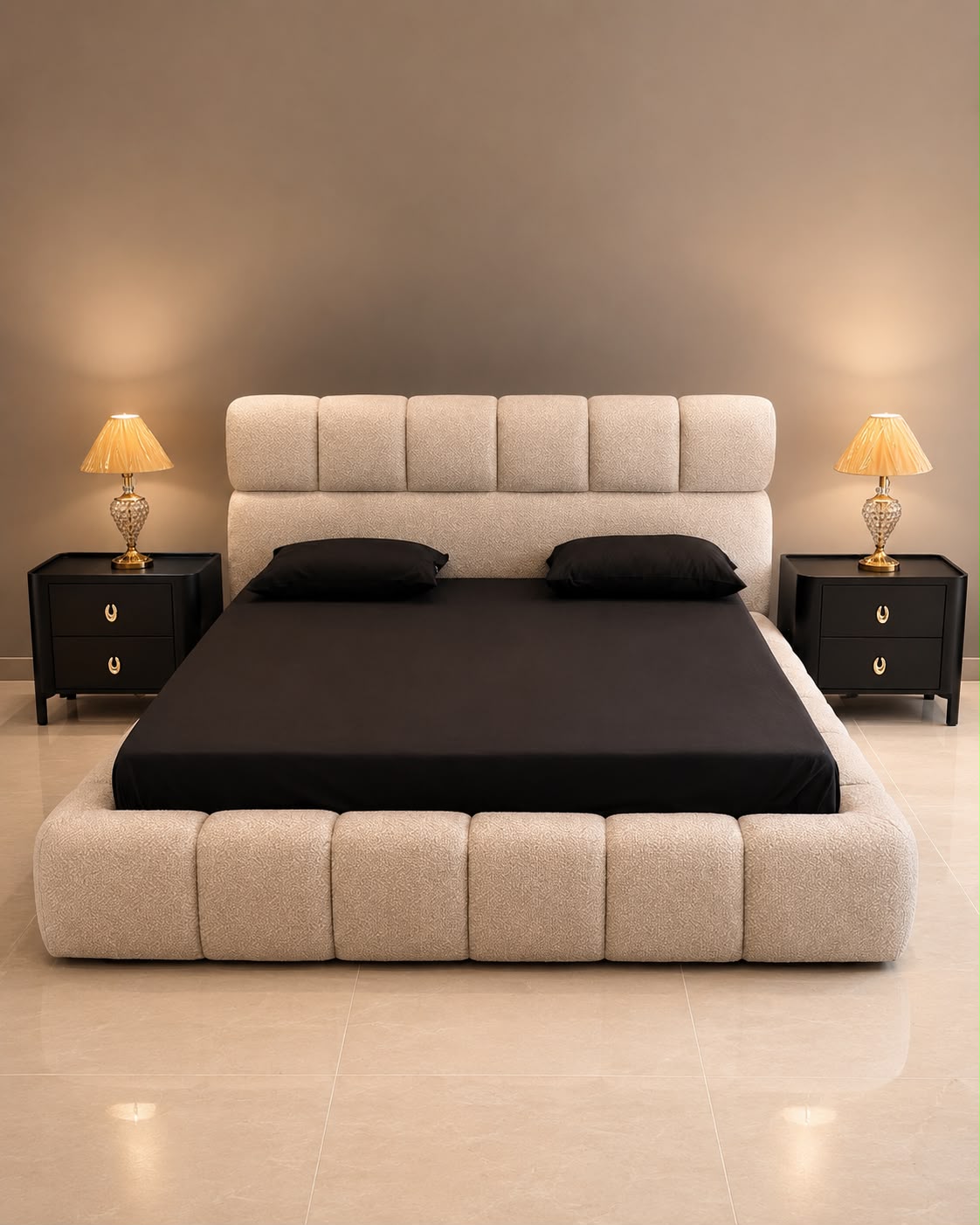Modern Black Upholstered Bed Modern Black Upholstered Bed