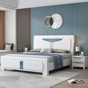 Contemporary White Panel Bed