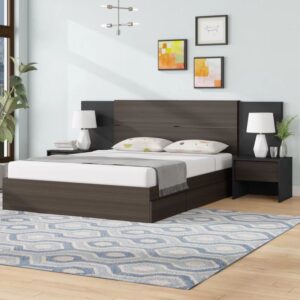 Dark Walnut Modern Bed