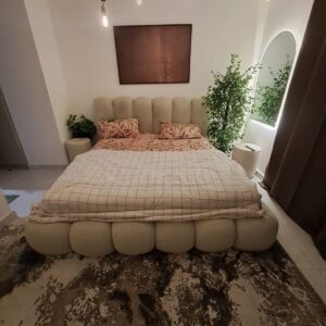 Classic Beige Upholstered Bed