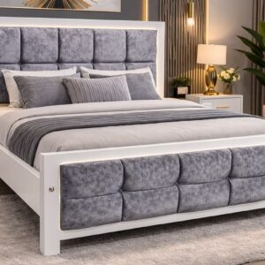Modern Grey Upholstered Bed