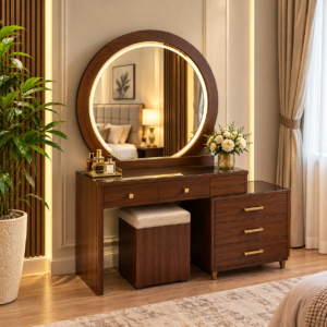 Elegant Oval Mirror Dressing Table
