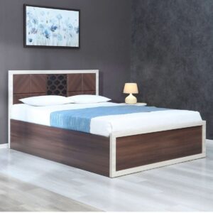 Minimalist White & Walnut Bed