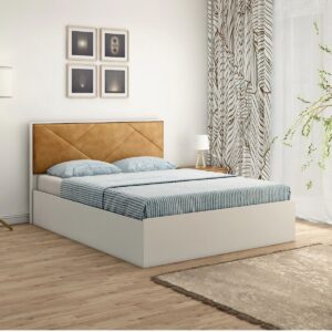Modern White & Oak Lamination Bed