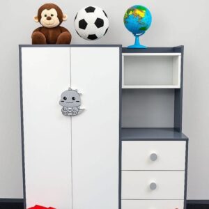 Grey & White Kids Storage Wardrobe