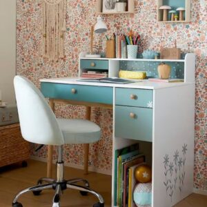 Aqua Bloom Study Desk