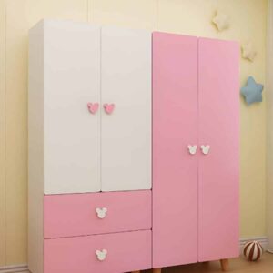 Modern Pink & White Kids Wardrobe