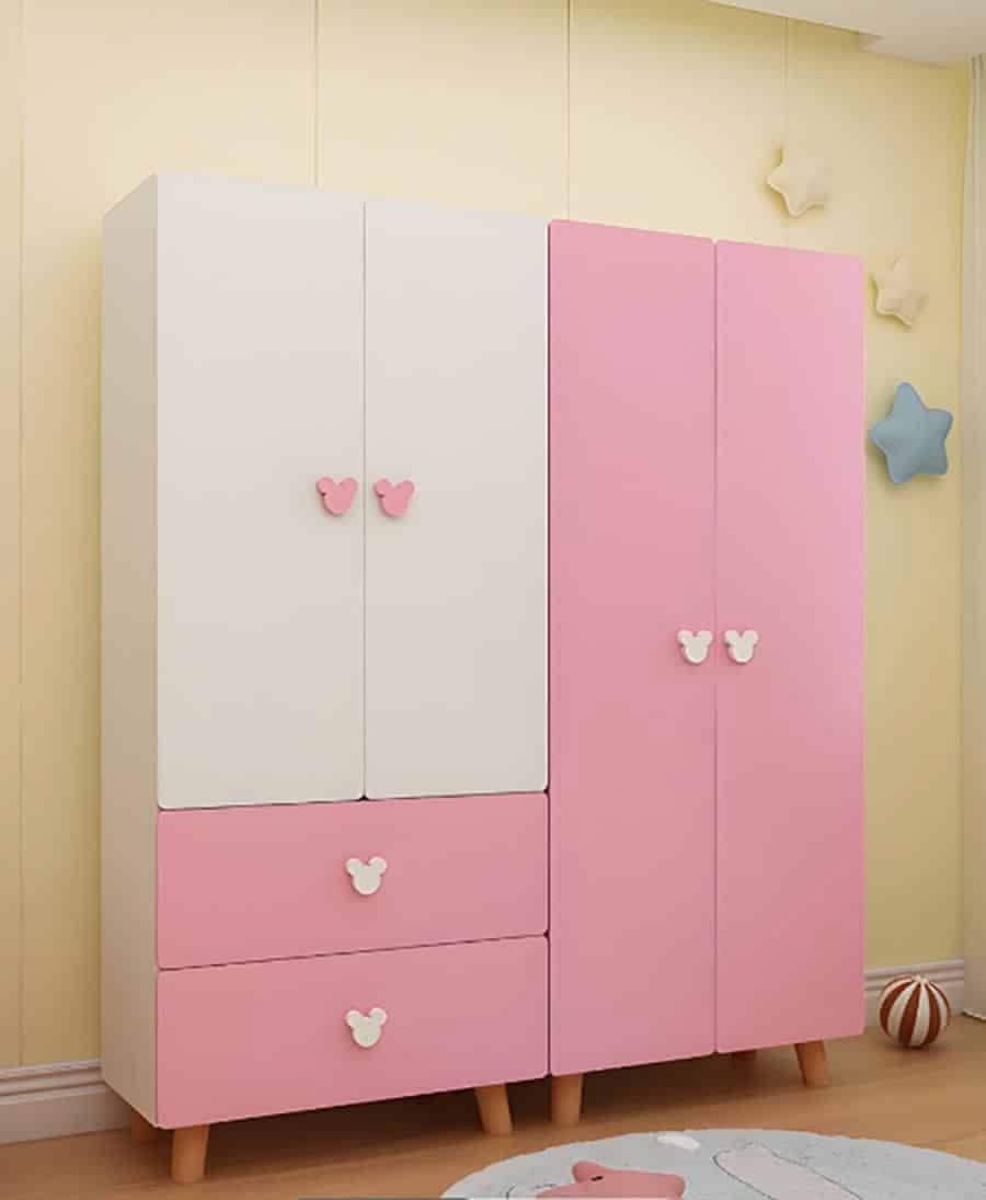 Modern Pink & White Kids Wardrobe Modern Pink & White Kids Wardrobe