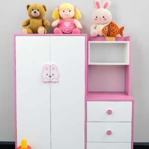 Pink & White Kids Storage Wardrobe