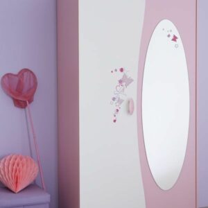 Pink & White Kids Storage Wardrobe