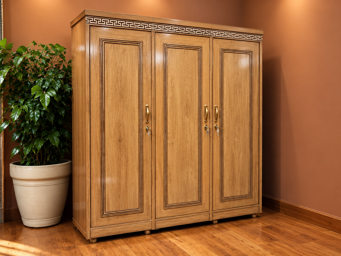 Golden Oak Classic Panel Wardrobe Golden Oak Classic Panel Wardrobe