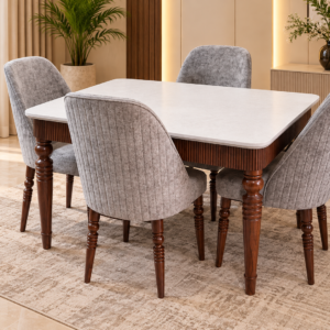 Soft Grey Contemporary Dining Set