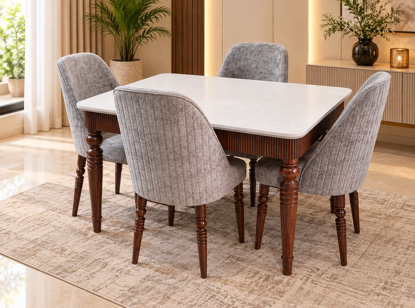 Soft Grey Contemporary Dining Set Soft Grey Contemporary Dining Set