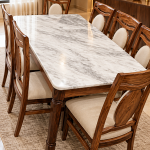 Natural Wood Cross-Back Dining Set