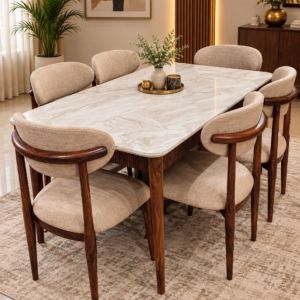 Curved Beige Comfort Dining Set