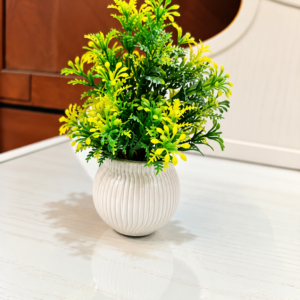 Lime Ribbed Botanical Pot