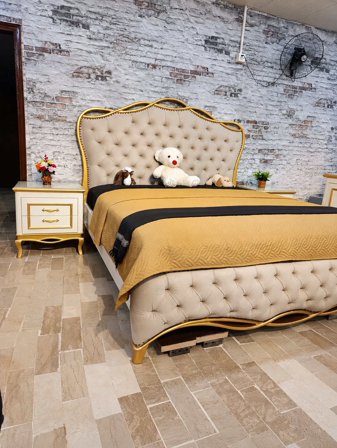 Ivory Royale Tufted Bed