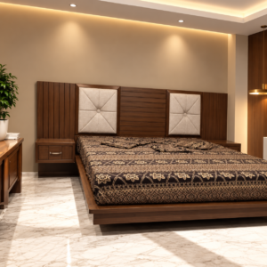 Walnut Aero Floating-Style Bed