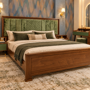 Olive Luxe Velvet Bed