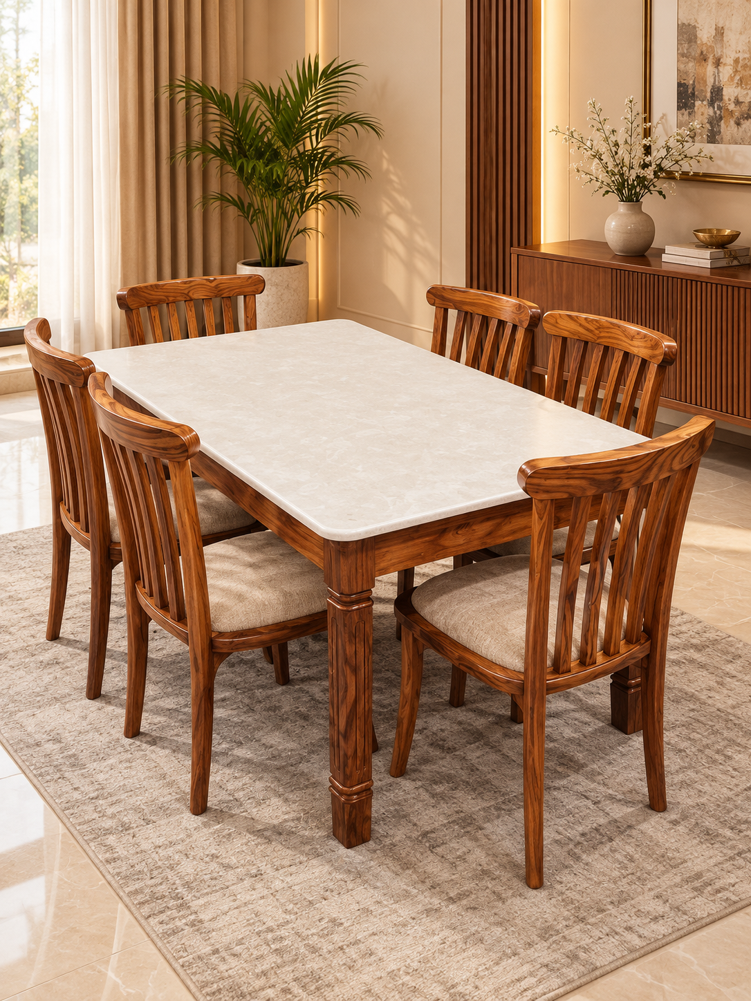 Classic Walnut Light-Top Dining Set Classic Walnut Light-Top Dining Set
